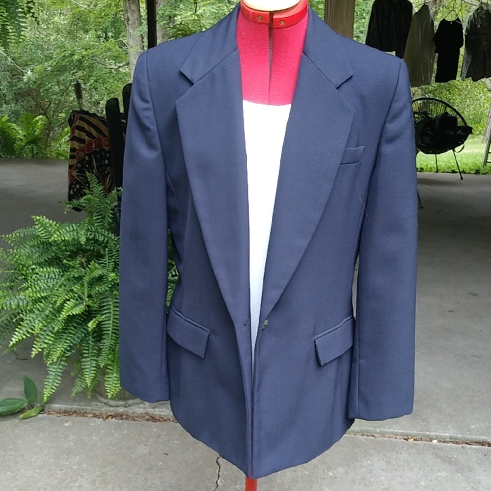 ORVIS Fitted single-button blazer Navy Blue